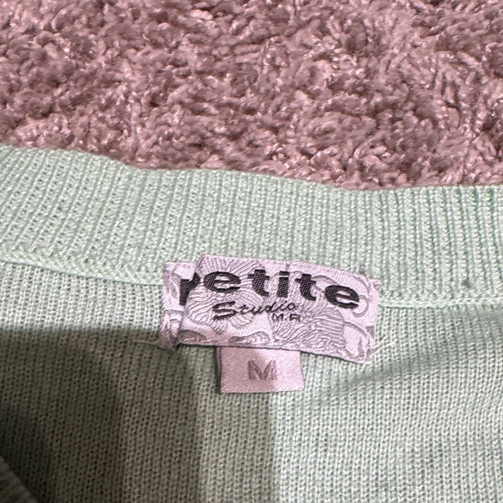 Petite Studio Mint Green Openwork Button-Up Cardigan / AA7 - Picture 2 of 5